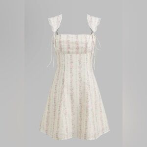 Cider Floral Cream and Pink Dress